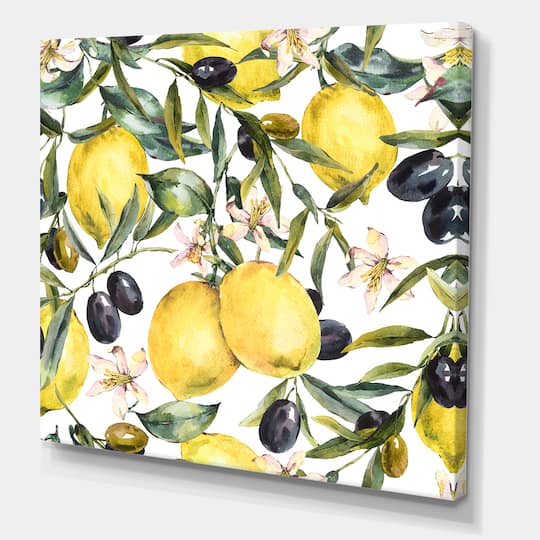 Designart - Lemon and Olive Branches I